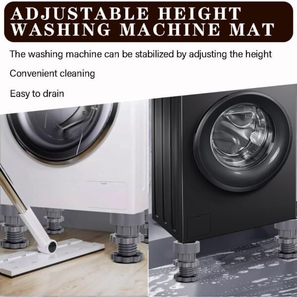 BIYALI Washing Machine Vibration Pads - Adjustable Dryer Shock & Noise Cancelling Pads, Anti Vibration Pads for Washing Machine Support, Height Adjustment Feet for Refrigerators, (4 Pcs Set)