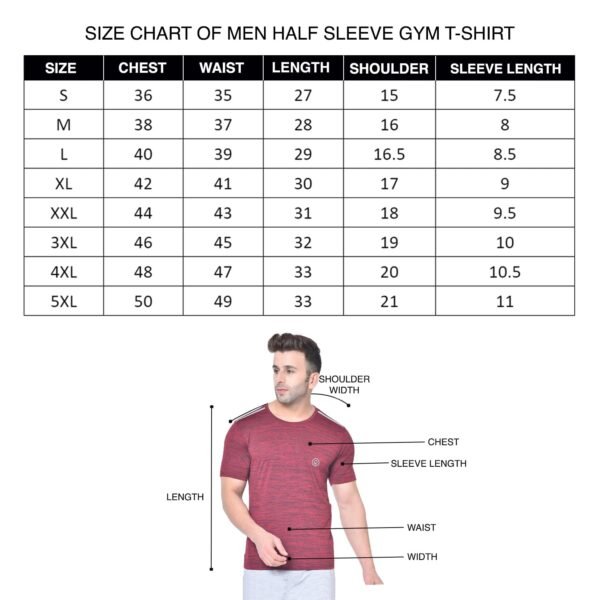 CHKOKKO Men's Round Neck Regular Dry Fit Gym Sports Regular Fit T-Shirt