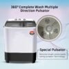 Power Guard 6.5 kg 5 Star Semi-Automatic Top Loading Washing Machine Appliance (2024 Model,PG65WM-Bk-OP, Black, Powerful Motor,Effective Wash Pulsator,1350 RPM & Castors)