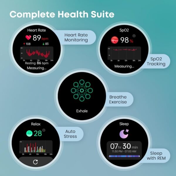 Fastrack Astor FR2 Pro Smartwatch with 1.43” AMOLED Display with 466 * 466 Pixel Resolution|SingleSync BT Calling|AI Voice Assistant|100+ Sports Modes and Watchfaces|Upto 5 Day Battery|IP68
