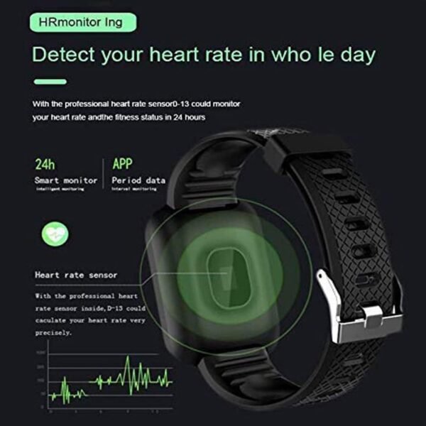 mi Smart Watch for Kids Men Boys 10-12 Years Old, Women Girls ID116 Bluetooth Smartwatch Wireless Fitness Band | Sports Gym Watch for All Smart Phones I Heart Rate and spo2 Monitor