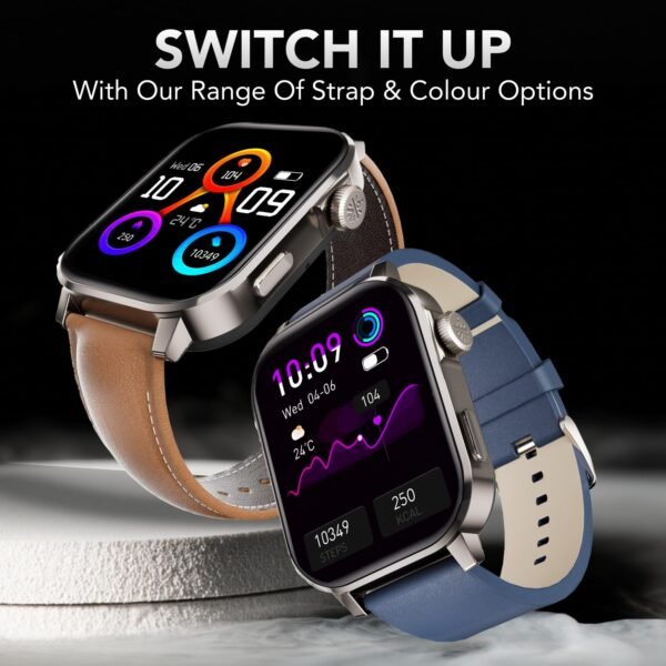 Cultsport Ace X 1.96" AMOLED Smartwatch, Premium Metallic Build Smartwatch for Men, Always On Display, Bluetooth Calling, Live Cricket Score, Health Tracking, Functional Crown