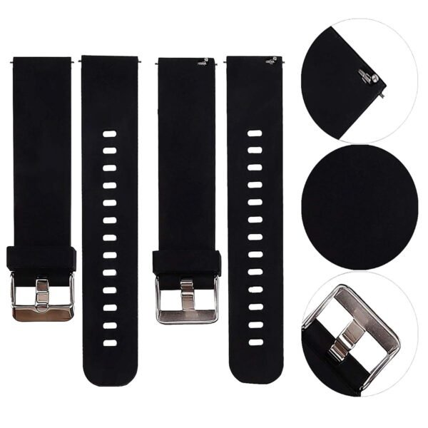 ACM Watch Strap Silicone Belt 22mm compatible with Fire-Boltt Talk 2 Bsw042 Smartwatch Casual Classic Band Black