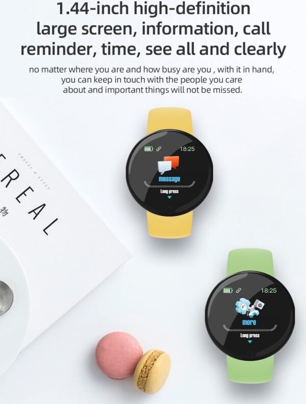 M I D18 Round Fitness Band Smart Watch for Men, Women, Boys, Girls, Kids – Single Touch Interface, Water Resistant, Workout Modes, Quick Charge Sports Smartwatch – Yellow