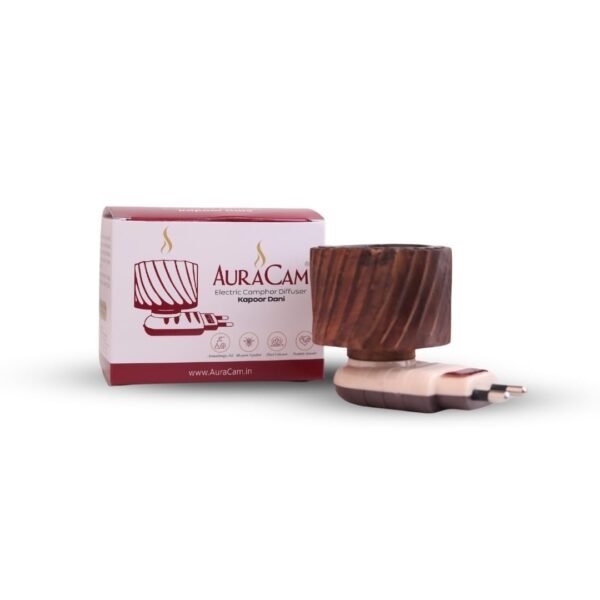 Auracam Camphor Burner/Essential Oil Diffuser/Bakhoor Kapoor Diffuser/Electric Diffuser for Fragrance/Kapur Dani for Pooja, Meditation, Havan/Kappor Stand for Home, Office (Pack of 1)