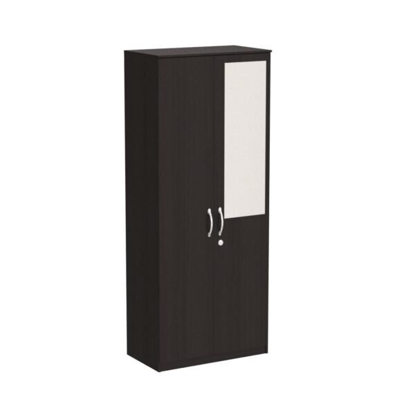 Amazon Brand - Solimo Medusa Engineered Wood 2 Door Wardrobe with Drawer and Mirror (Wenge Finish)