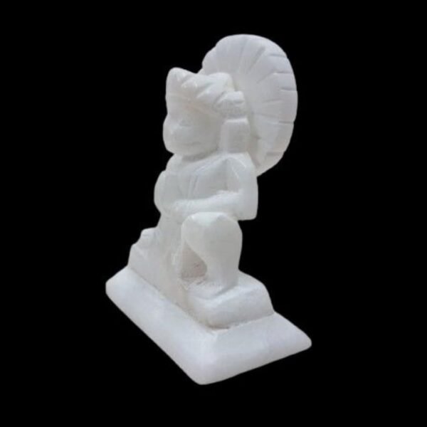 Dk Upraity Handicraft Decorative Das Hanuman Showpiece Italian Marble - 8.5 cm for Gift, Worship, Home Decor Indian Handicraft (Marble, Stone, White)