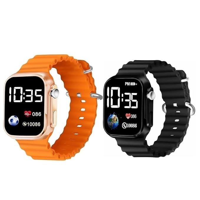 Black Ultra Digital Dial Waterproof Smart Design LED Display Kids Watch for Boys & Girls, Men and Women, Birthday Gift, Rakhi Gift (Age 4-15 Years) Black