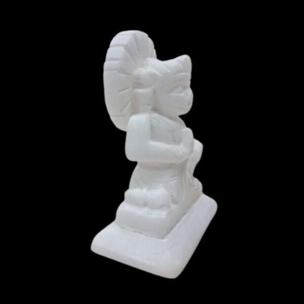 Dk Upraity Handicraft Decorative Das Hanuman Showpiece Italian Marble - 8.5 cm for Gift, Worship, Home Decor Indian Handicraft (Marble, Stone, White)