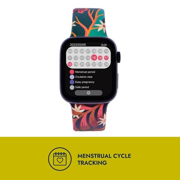 Chumbak Women’s Smartwatch (Rainforest) | Bluetooth | 1.83-Inch HD Display | 24*7 Health Tracking Including Blood Oxygen | HR & BP Monitor|Fitness, Multi-Sport Mode & Sleep Tracking | 100+ Watch Faces