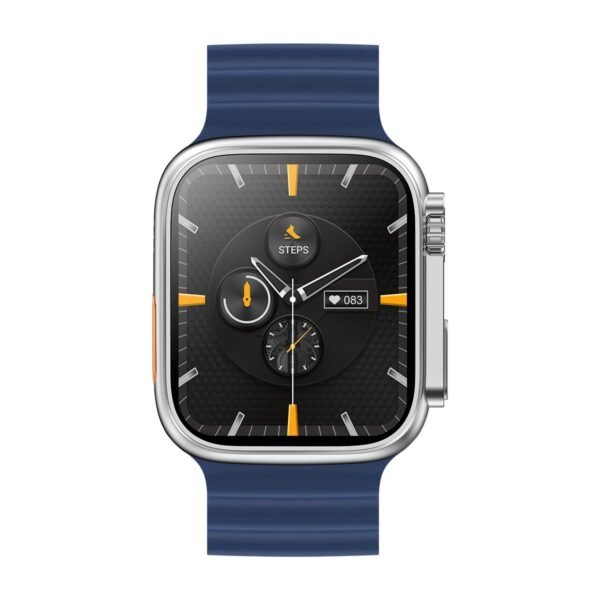 pTron Newly Launched Reflect Pro Smartwatch, Bluetooth Calling, 1.85" Full Touch Display, 600 NITS, Digital Crown, Metal Frame, 100+ Watch Faces, HR, SpO2, Voice Assist, 5 Days Battery Life (Blue)