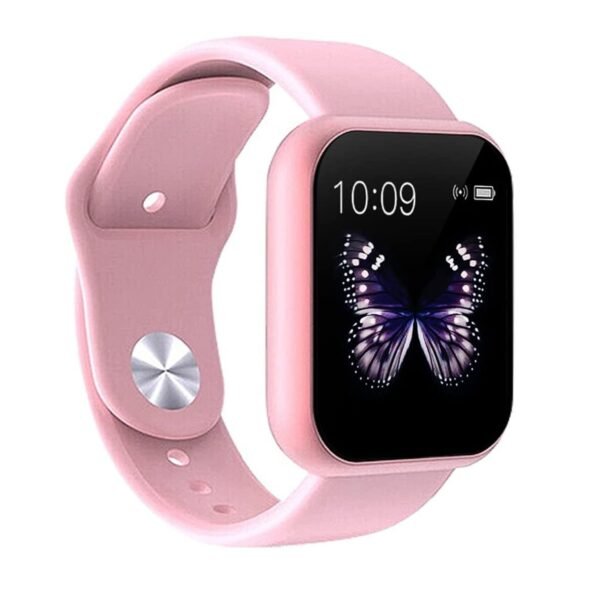 MUKTRICS M I D116 Fitness Band Smart Watch for Men, Women, Boys, Girls, Kids – Single Touch Interface, Water Resistant, Workout Modes, Quick Charge Sports Smartwatch (Pink)
