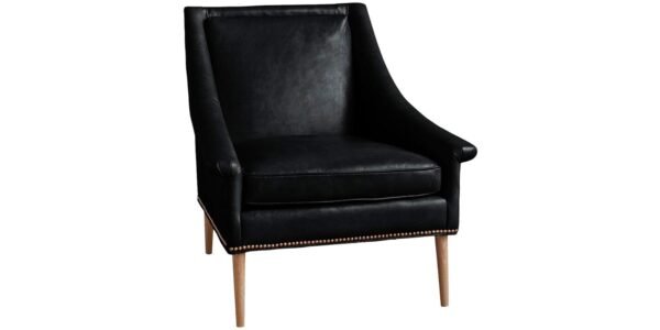 Cornis Leatherette Lounge Chair in Black Colour