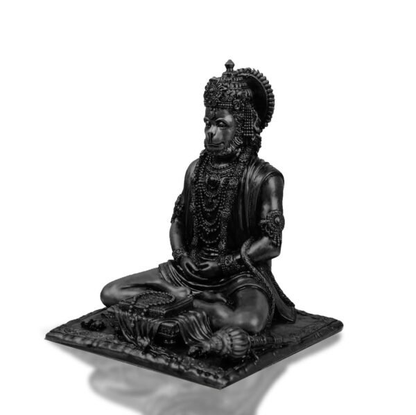 JD FRESH 4.5 inch Bahubali Hanuman Ji Murti for Car Dashboard, Lord Hanuman Idol Statue for Home Decoration and Puja, Made with Resin for Lightweight, Colour Black