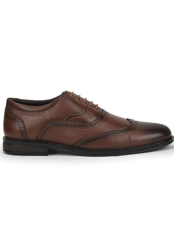 Liberty Fortune HOL-125E Lacing Brogue Shoes for Men with PU Sole | Comfortable & Lightweight | Cushioned Footbed | Durable & Trendy Design | Leather Insole | Formal Footwear