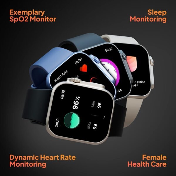 Fire-Boltt Gladiator 1.96" Biggest Display Smart Watch with Bluetooth Calling, Voice Assistant &123 Sports Modes, 8 Unique UI Interactions, SpO2, 24/7 Heart Rate Tracking (Light Gold)