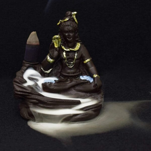 Himshikhar shivling for Home poojan Adiyogi Mahadev Idol Figure Worship Item for Dashboard, Pooja, Office Decor, Best Gift (Shiv Smoke Fog Waterfall)