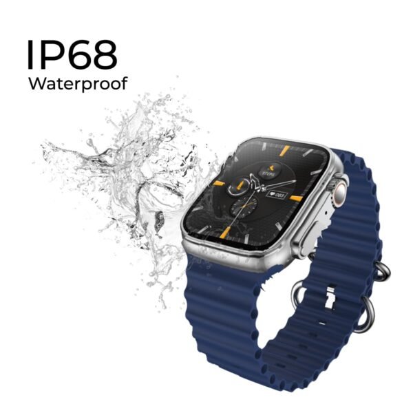pTron Newly Launched Reflect Pro Smartwatch, Bluetooth Calling, 1.85" Full Touch Display, 600 NITS, Digital Crown, Metal Frame, 100+ Watch Faces, HR, SpO2, Voice Assist, 5 Days Battery Life (Blue)