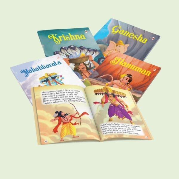 My First Mythology Tale (Illustrated) (Set of 5 Books) - Mahabharata, Krishna, Hanuman, Ganesha, Ramayana - Story Book for Kids - English Short Stories with Colourful Pictures - Read Aloud to Infants, Toddlers
