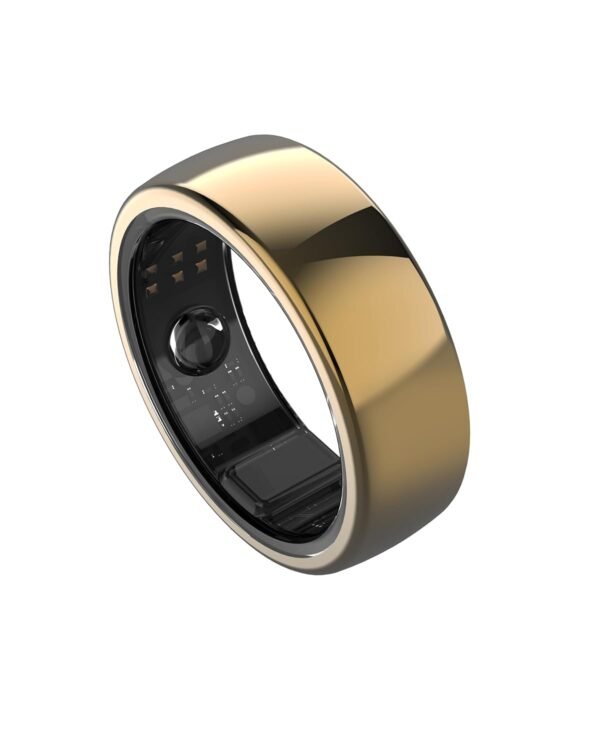 aabo Smart Ring for Men Women | Fitness Tracker Ring | Titanium | Sleep Tracker | Easy Connectivity | No App Subscription | Water Resistant (50m) | Upto 7-Day Battery Life | (Gold, Size 11)