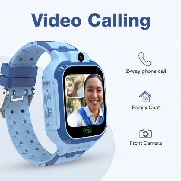 sekyo Carepal Pro 4G LTE Smart Watch Phone for Kids | Voice & Video Calling | Live GPS Location Tracking | Sim Card | Kids Smartwatch for Boys & Girls | SOS | Geo Fencing | Remote Monitoring - Blue