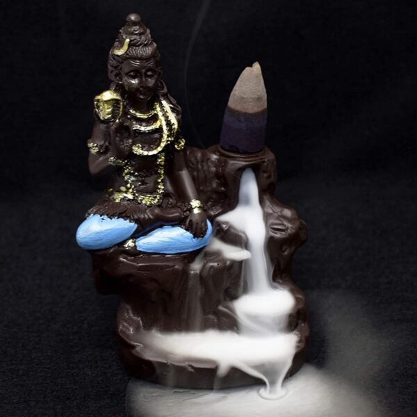 Himshikhar shivling for Home poojan Adiyogi Mahadev Idol Figure Worship Item for Dashboard, Pooja, Office Decor, Best Gift (Shiv Smoke Fog Waterfall)
