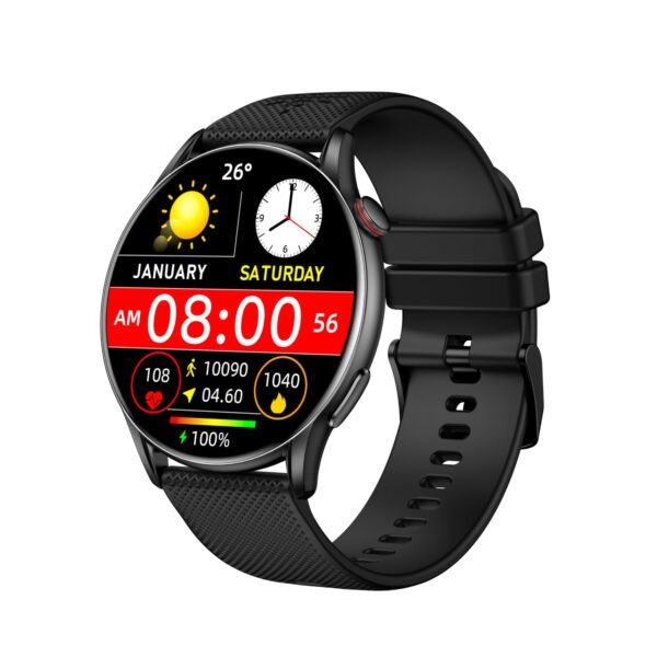 Cultsport Ace XR 1.43" Super Retina Amoled Display,466 * 466 Resolution, 850 NITS Peak Brightness, BT Calling, Health Tracking (Black Silicone Strap)
