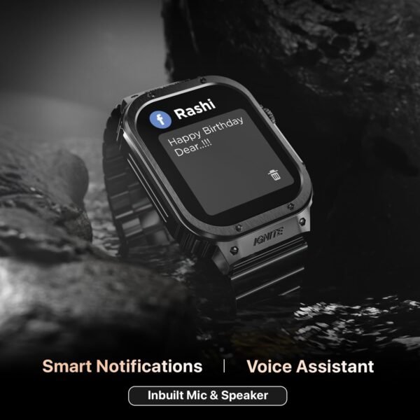 Fire-Boltt Maverick Smartwatch 51.308mm (2.02 inch) IPS Display, Luxury Stainless Steel Look, 320x385 Pixel Resolution, Bluetooth Calling, Voice Assistant (Black)