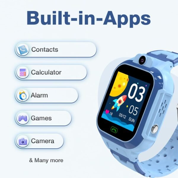 sekyo Carepal Pro 4G LTE Smart Watch Phone for Kids | Voice & Video Calling | Live GPS Location Tracking | Sim Card | Kids Smartwatch for Boys & Girls | SOS | Geo Fencing | Remote Monitoring - Blue
