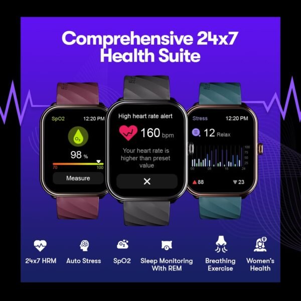 Fastrack Limitless X|Large 1.91" Hd Display|700 Nits Brightness|Singlesync Bt Calling|Advanced Chipset|100+ Sports Modes & Watchfaces|Auto Stress Monitor|24X7 Hrm| Ip68 Smartwatch, Black