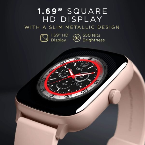boAt Wave Style Call Smart Watch w/Advanced BT Calling Chip,DIY Watch Face Studio, Coins, 1.69" (4.2 cm) HD Display, Health Ecosystem, Live Cricket Scores, Quick Replies, HR & SpO2(Cherry Blossom)