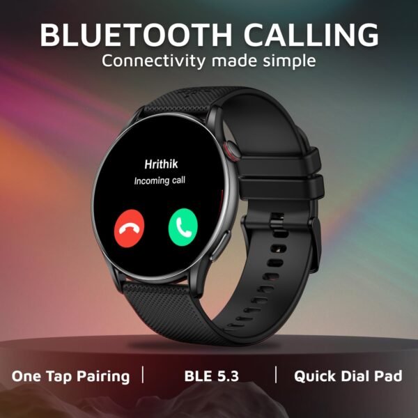 Cultsport Ace XR 1.43" Super Retina Amoled Display,466 * 466 Resolution, 850 NITS Peak Brightness, BT Calling, Health Tracking (Black Silicone Strap)