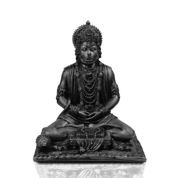 JD FRESH 4.5 inch Bahubali Hanuman Ji Murti for Car Dashboard, Lord Hanuman Idol Statue for Home Decoration and Puja, Made with Resin for Lightweight, Colour Black