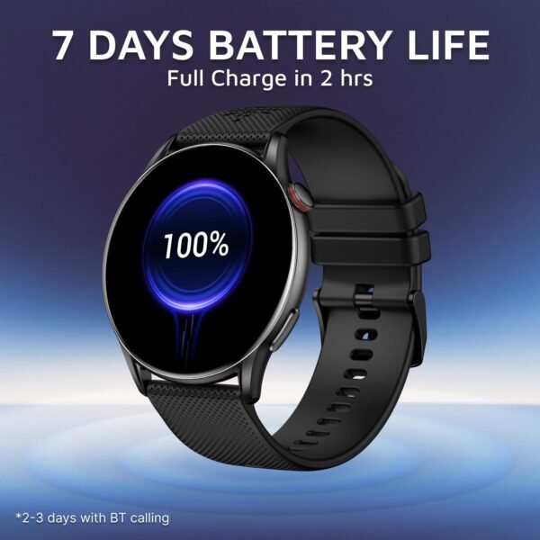 Cultsport Ace XR 1.43" Super Retina Amoled Display,466 * 466 Resolution, 850 NITS Peak Brightness, BT Calling, Health Tracking (Black Silicone Strap)