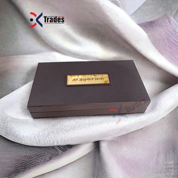DK Trades® Gold Plated Lord Hanuman Ji Pooja Box | Premium Gold Hanuman Ji | Pocket Temple Hanuman Ji with Hanuman Chalisa | Unique Home | Office Gift