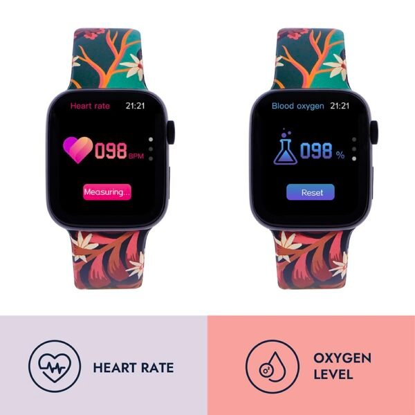 Chumbak Women’s Smartwatch (Rainforest) | Bluetooth | 1.83-Inch HD Display | 24*7 Health Tracking Including Blood Oxygen | HR & BP Monitor|Fitness, Multi-Sport Mode & Sleep Tracking | 100+ Watch Faces