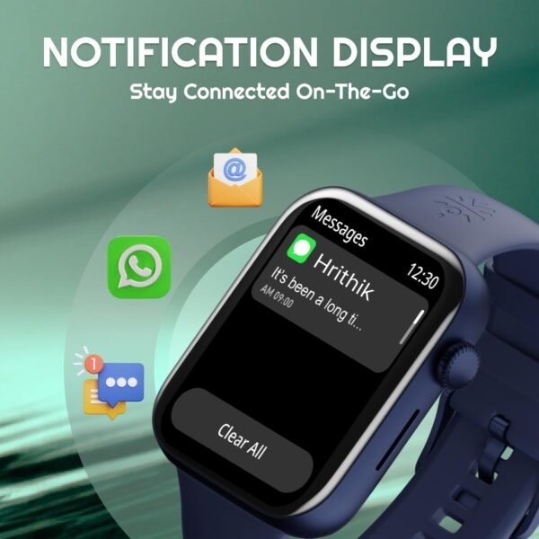 Cultsport Cult.Sport Burn 1.78" Amoled, 368X448 Res, Bt Calling, Crown Control, Voice Assistant, Aod Smartwatch (Dark Blue Strap, Free Size)