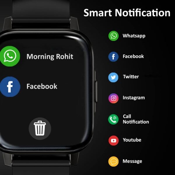 Maxima Max Pro X5 Smartwatch with 1.7” Full-Touch Largest Display & Ultra Brightness of 450 Nits, HRM & SpO2, Up to 15 Day Battery Life, 20+ Sports Mode & Unlimited Customized Watch Faces