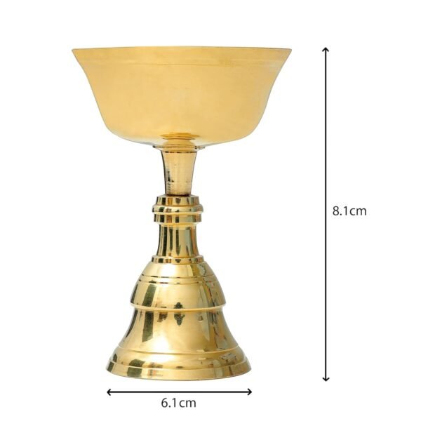 Shubhkart Nitya Akhand Narayan Diya - 110 gm | Brass Diya for Puja | Deepam Kundulu Jyot Diya Oil Lamp | Pooja Articles and Pooja Items for Home Temple (Height: 8.1 cm)