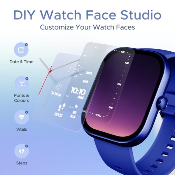 boAt Wave Sigma w/ 2.01" (5.1 cm) HD Display,Bluetooth Calling, Coins, DIY Watch Face Studio, 700+ Active Modes, HR&SpO2 Monitoring,Energy and Sleep Scores,IP67, Smart Watch for Men & Women(Cool Blue)