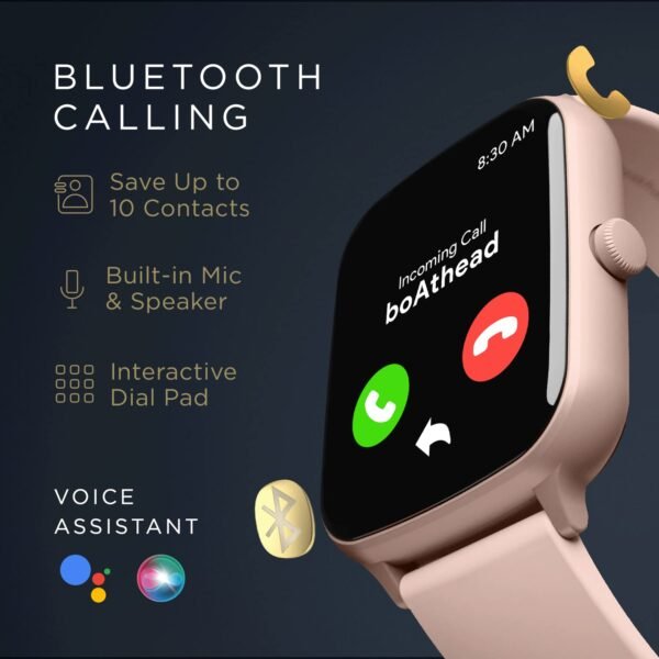 boAt Wave Style Call Smart Watch w/Advanced BT Calling Chip,DIY Watch Face Studio, Coins, 1.69" (4.2 cm) HD Display, Health Ecosystem, Live Cricket Scores, Quick Replies, HR & SpO2(Cherry Blossom)