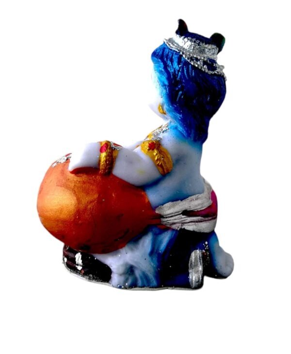 Handcrafted Krishna matki | Lord Krishna Idol Container| Natural Clay puja Item | Decorative earthen Pot | Gopal matki for Worship |