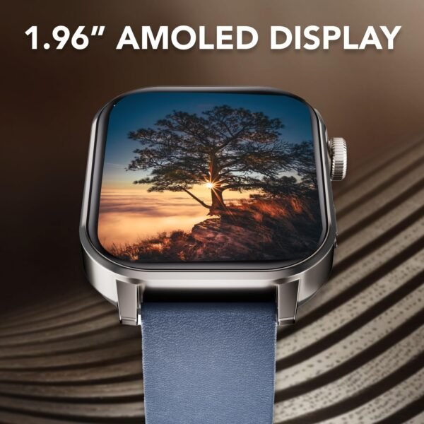 Cultsport Ace X 1.96" AMOLED Smartwatch, Premium Metallic Build Smartwatch for Men, Always On Display, Bluetooth Calling, Live Cricket Score, Health Tracking, Functional Crown