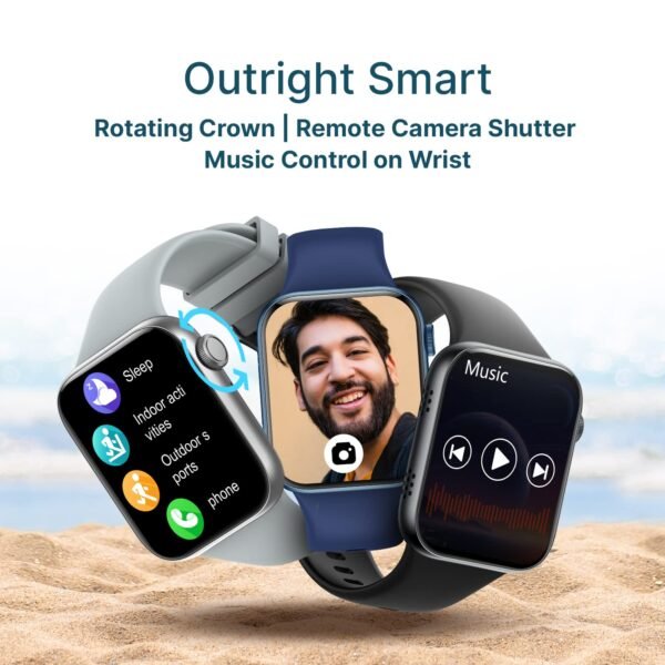 CrossBeats Hustl Smartwatch,Large Metal 2.01” TruHue™ HD Display, Dual Speaker Bluetooth BT Calling, 125+ Sports Mode,AI Voice Assistant,Fast SnapCharge™ Battery 8days,60Hz Refresh,Rotating Crown