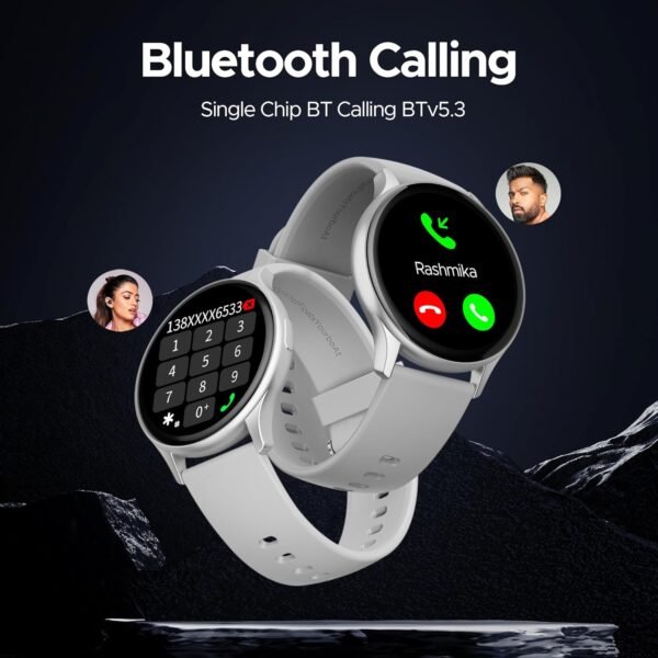 boAt Lunar Peak w/ 1.45" (3.6 cm) AMOLED Display, Advanced BT Calling, Always on Display, Cloud & Custom Watch Faces, in-Built Games, Stocks, SOS, IP67, Smart Watch for Men & Women(Silver)