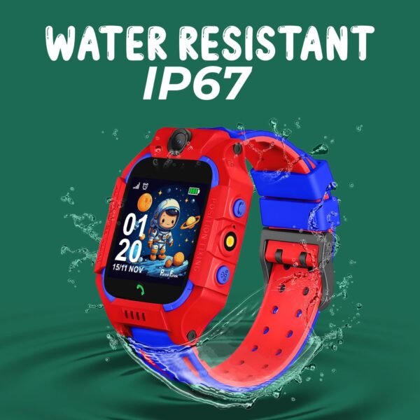 PunnkFunnk Kids Calling Smart Watch for Boys & Girls | 2-Way Voice Calling & Message | Sim Card | Selfie Camera | Parent Control App | Voice Chat | Long Battery Life | LBS Location Tracking (Red)