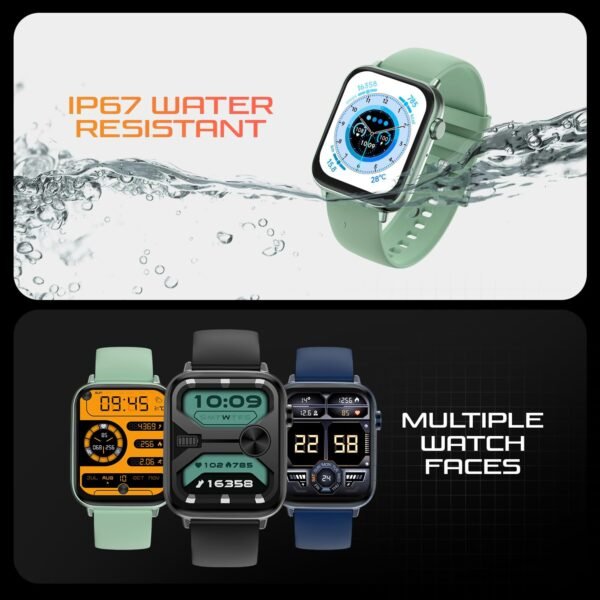 Fire-Boltt Newly Launched Ninja Fit Pro Smartwatch Bluetooth Calling Full Touch 2.0 & 120+ Sports Modes with IP68, Multi UI Screen, Over 100 Cloud Based Watch Faces, Built in Games (Green)