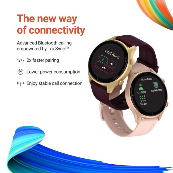 Noise Twist Round dial Smart Watch with Bluetooth Calling, 1.38" TFT Display, up-to 7 Days Battery, 100+ Watch Faces, IP68, Heart Rate Monitor, Sleep Tracking (Rose Pink)