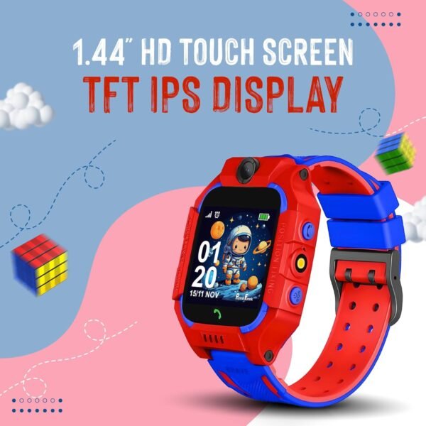 PunnkFunnk Kids Calling Smart Watch for Boys & Girls | 2-Way Voice Calling & Message | Sim Card | Selfie Camera | Parent Control App | Voice Chat | Long Battery Life | LBS Location Tracking (Red)