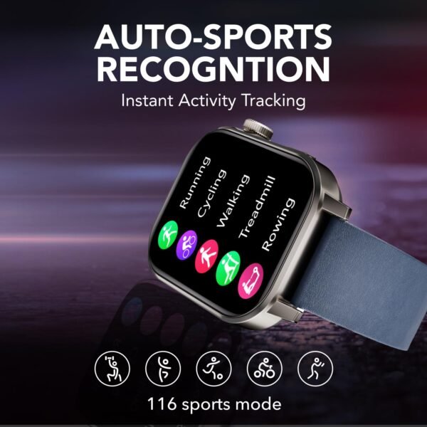 Cultsport Ace X 1.96" AMOLED Smartwatch, Premium Metallic Build Smartwatch for Men, Always On Display, Bluetooth Calling, Live Cricket Score, Health Tracking, Functional Crown